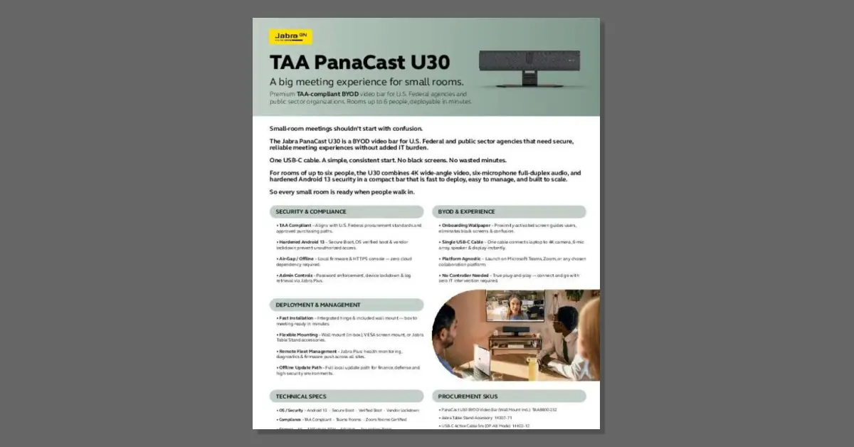 TAA Compliant Jabra PanaCast U30