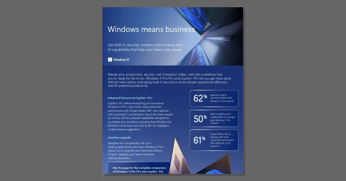 Windows Means Business Comparison Guide